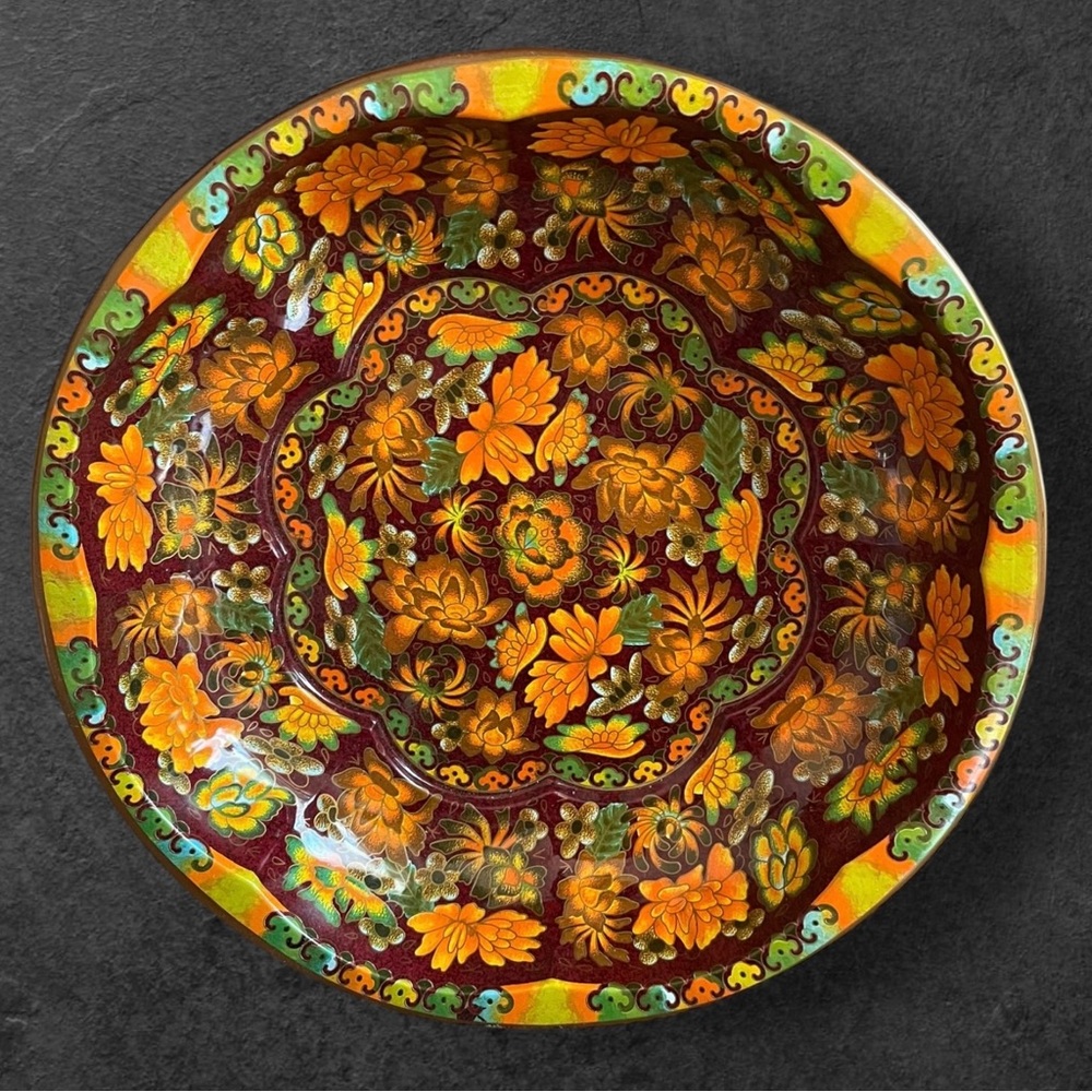 Vintage Daher Floral Decorated Ware Metal Tin Bowl England 70s Cottagecore
